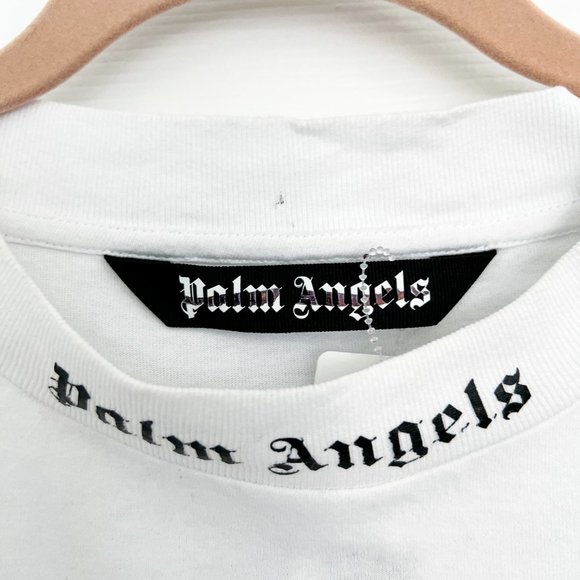 Palm Angels Classic Logo Over Tee White Black - Picture 3 of 6